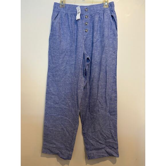 LOFT Blue Straight Leg Cropped Pants - Picture 1 of 4